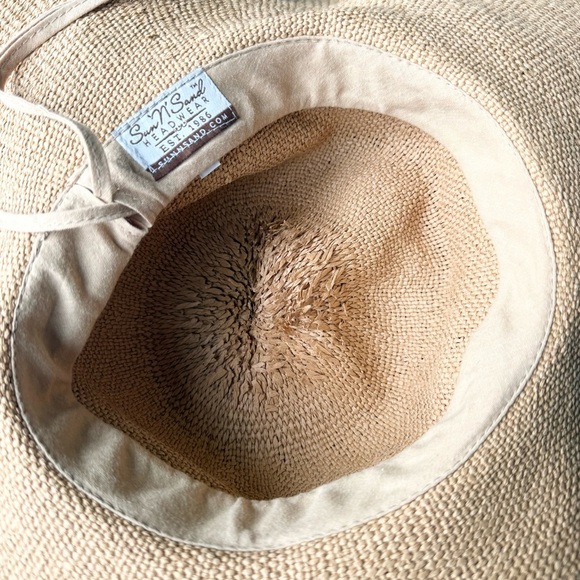 Sun n Sand Wide-brimmed Straw Hat Adjustable - Picture 8 of 11